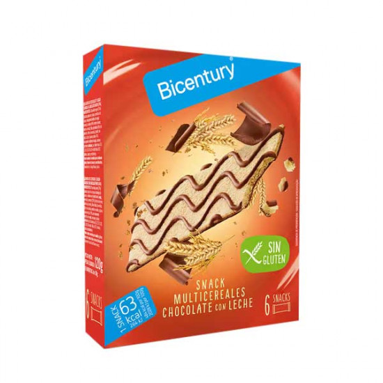 Barritas Multicereal Chocolate con Leche Bicentury SIN GLUTEN 6 uds x13 gr