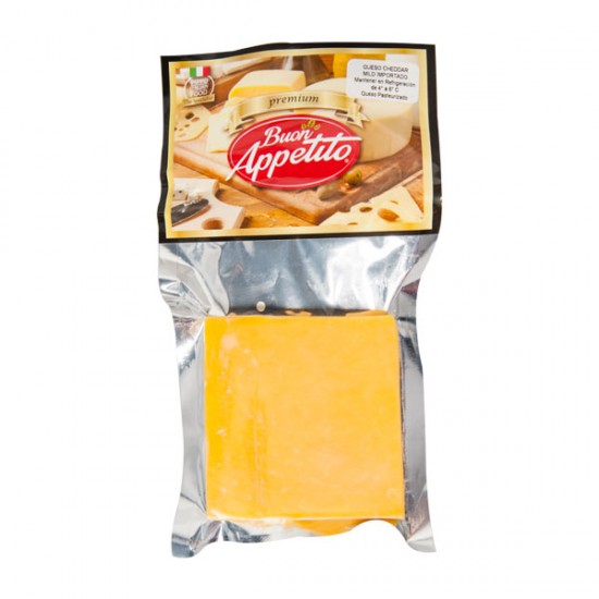 Queso cheddar mild importado Buon Appetito cuña 200 gr aprox/se muestra precio por kg