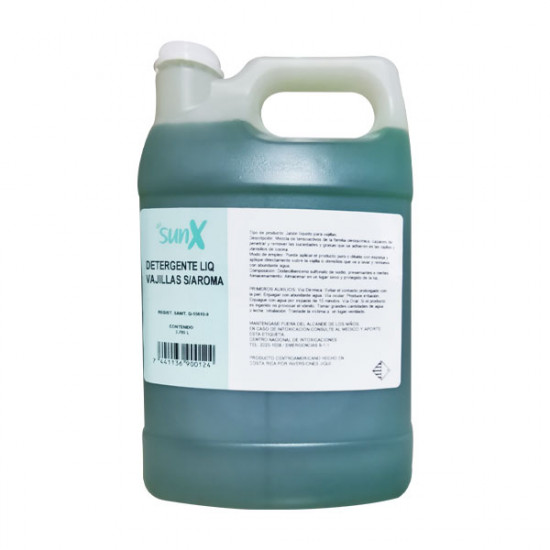 Detergente líquido vajilla sin aroma galón 3.785 l